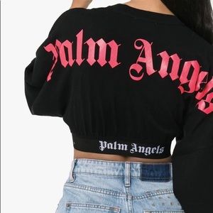 Palm Angels - Cropped Logo Crewneck Tee